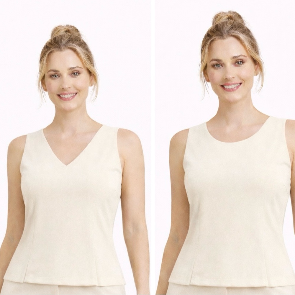 Two Elegant Cream Sleeveless Tops